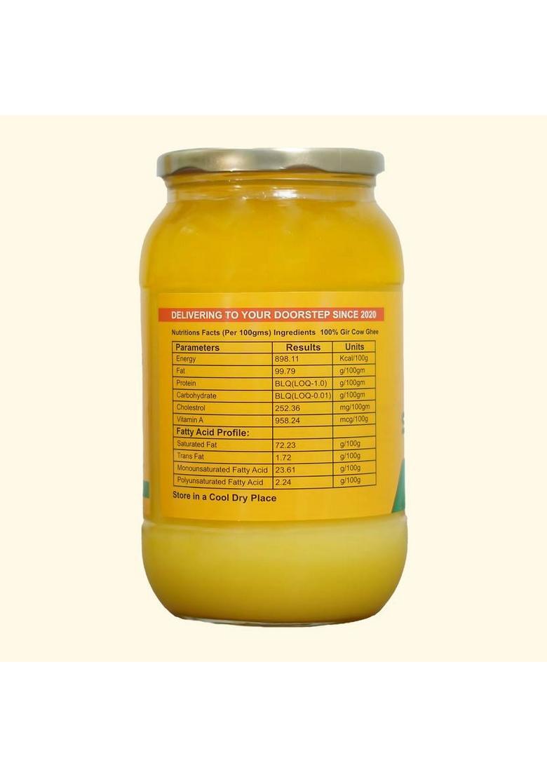 Svarnika Pure Desi Cow Ghee Glass Bottle |Bilona Traditional Method (1 Kg)
