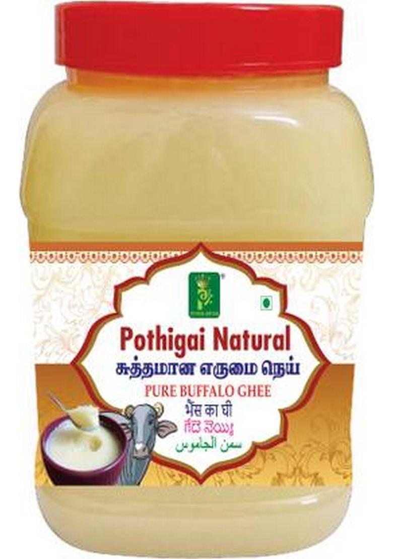 Pothigai Natural 100% Pure Buffalo Ghee 1 Litre Plastic Bottle (1000 Ml)