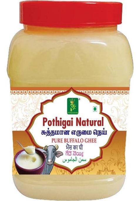 Pothigai Natural 100% Pure Buffalo Ghee 1 Litre Plastic Bottle (1000 Ml)