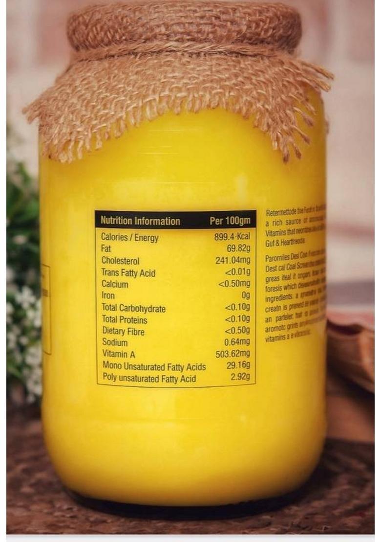 Dhighrita Premium A2 100% Pure Desi Hand-Churned Ghee 750G | Plastic Bottle (750 G)