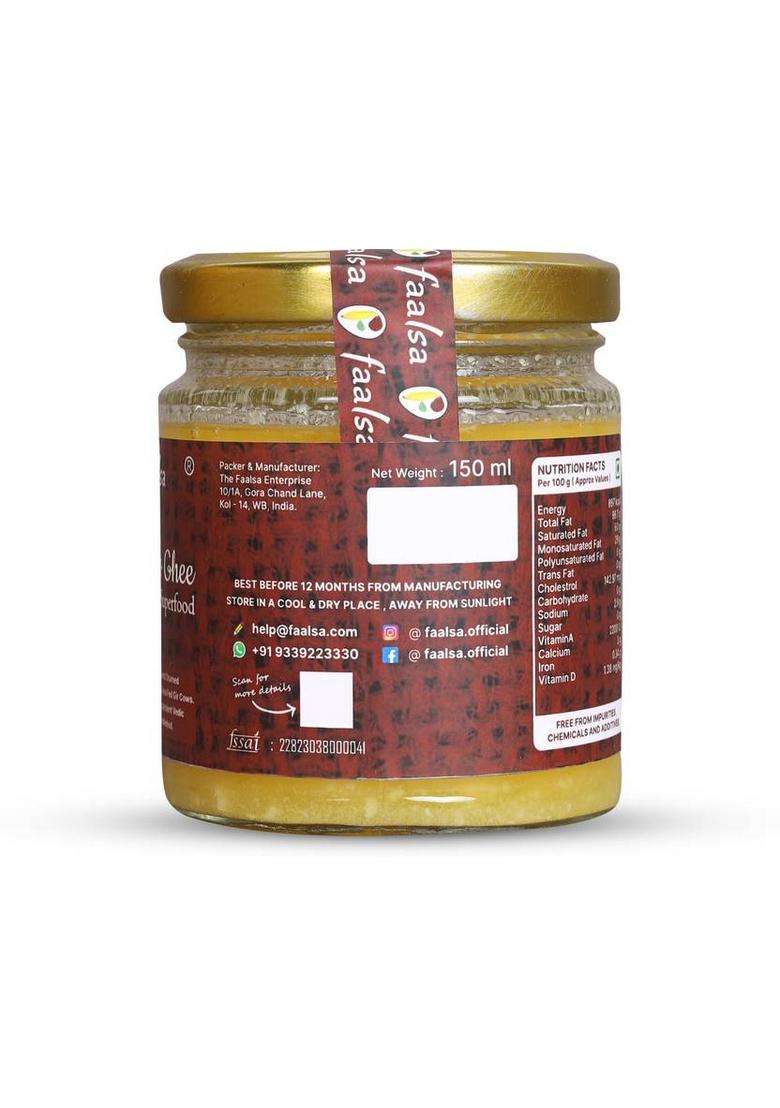 Faalsa A2 Gir Cow Ghee Desi Super Food Glass Bottle (150 Ml) - Indya