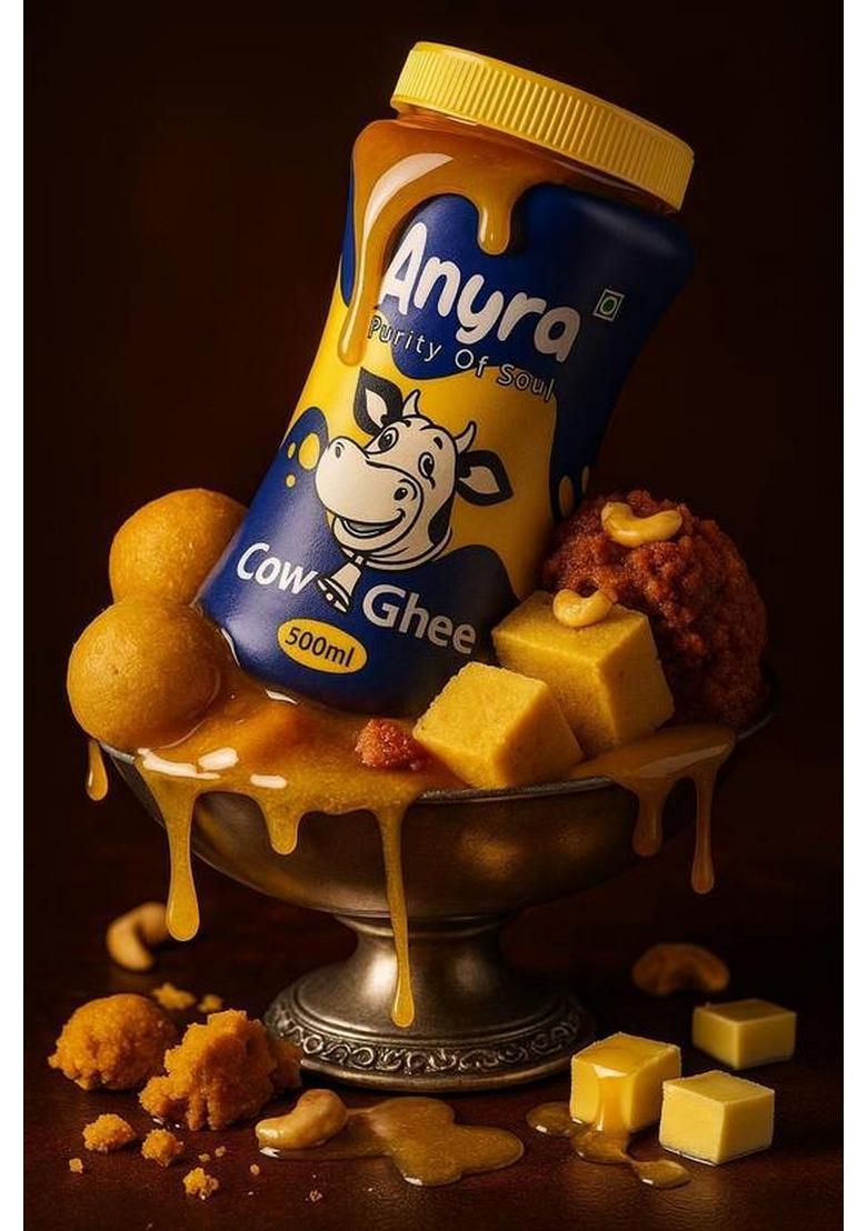 Anyra Pure Cow Ghee 1L | Rich Aroma Premium Quality Natural & Healthy Plastic Bottle (1 L)