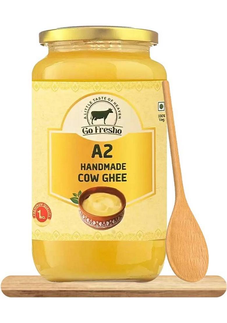 Go Fresho A2 Desi Cow | Method Pure & Handmade Ghee Glass Bottle (1 Kg)