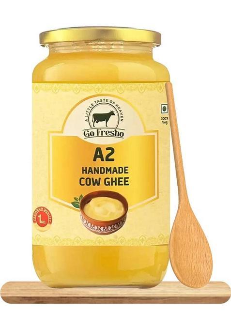 Go Fresho A2 Desi Cow | Method Pure & Handmade Ghee Glass Bottle (1 Kg)