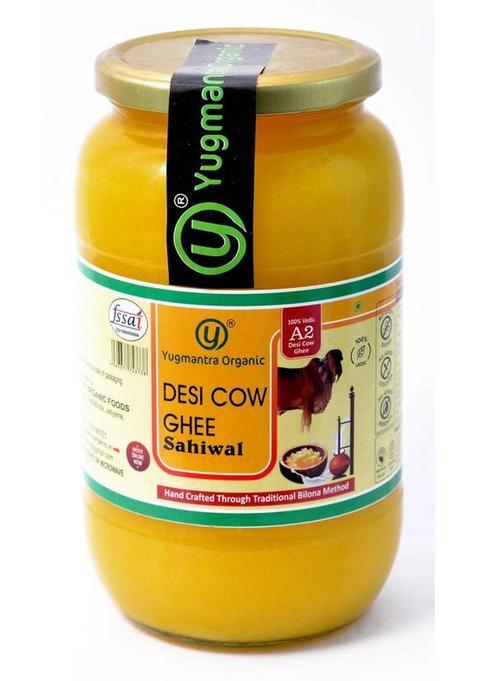 Yugmantra Organic Pure A2 Desi Cow Ghee ( 1000 Ml ) Glass Bottle (1000 Ml)