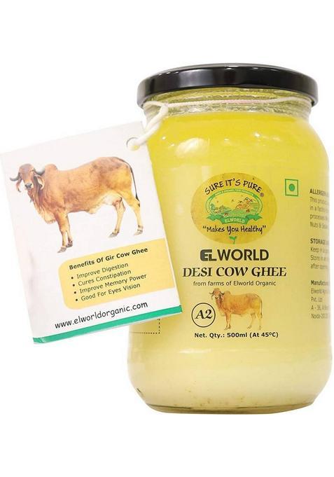 Elworld El-Cow-Ghee Ghee Glass Bottle (500 Ml)
