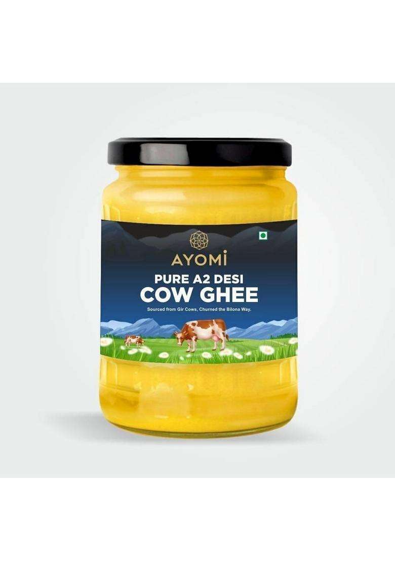 Ayomi Pure A2 Gir Cow Ghee 500 Ml Vedic Bilona Desi Glass Bottle (500 Ml) - Indya
