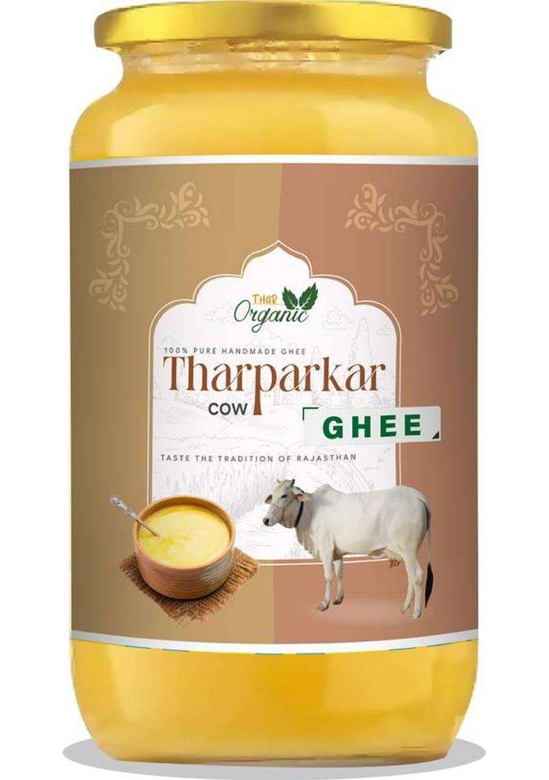 Tharorganic Tharparkar Cow Ghee | Pure Desi Vedic Bilona Method Glass Bottle (500 Ml) - Indya