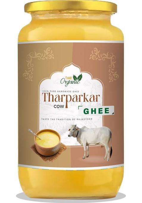 Tharorganic Tharparkar Cow Ghee | Pure Desi Vedic Bilona Method Glass Bottle (500 Ml)