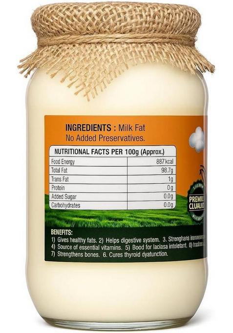 Sumukh Buffalo Desi Ghee, Traditional Bilona Method, Pure, Natural And Healthy Ghee Glass Bottle (1 L)