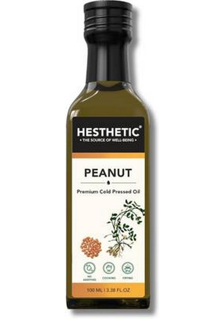 Hesthetic Premium Cold Pressed (Peanut) Groundnut Oil Glass Bottle (100 Ml)