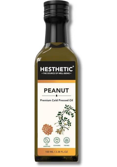 Hesthetic Premium Cold Pressed (Peanut) Groundnut Oil Glass Bottle (100 Ml)