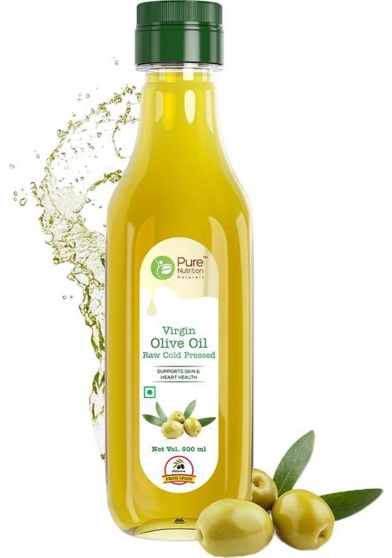 Pure Nutrition Cold Pressed Raw Extra Virgin Olive Oil Plastic Bottle (500 Ml)