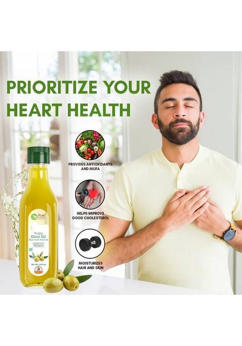 Pure Nutrition Cold Pressed Raw Extra Virgin Olive Oil Plastic Bottle (500 Ml)