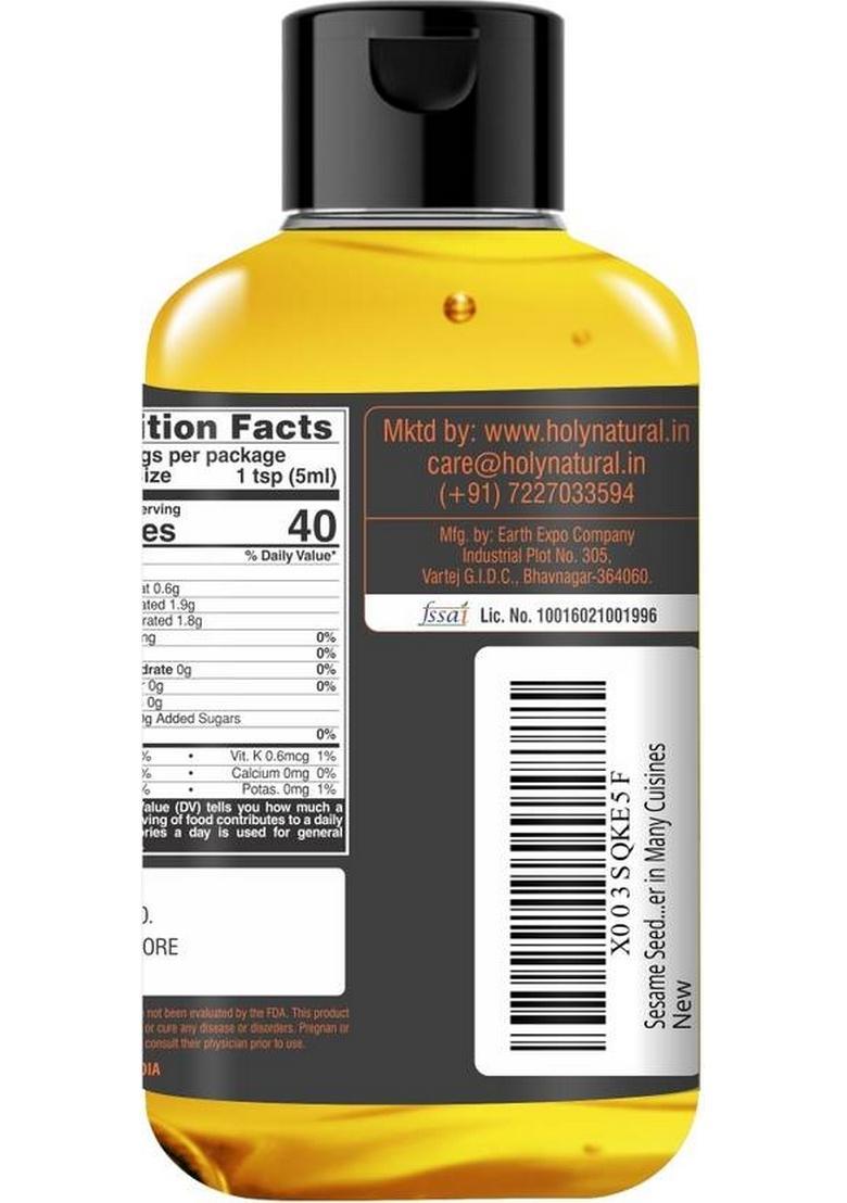 Holy Natural Organic Cold Pressed Seed Sesame Oil Plastic Bottle (300 Ml)