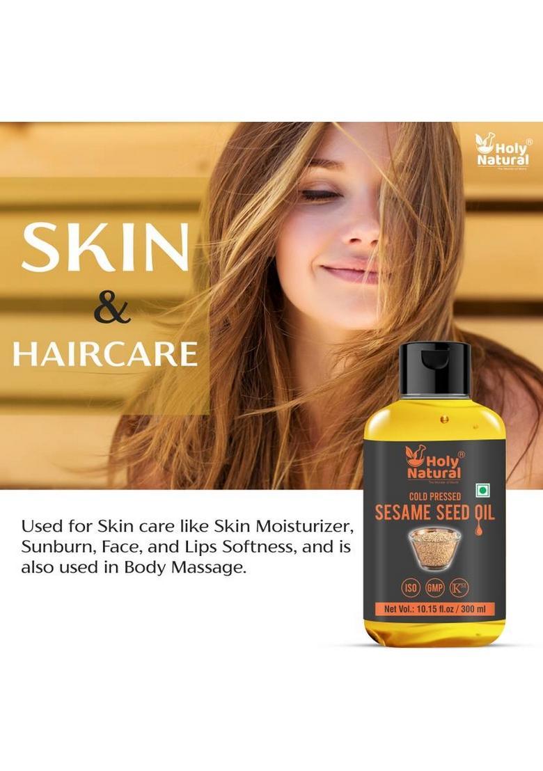 Holy Natural Organic Cold Pressed Seed Sesame Oil Plastic Bottle (300 Ml)