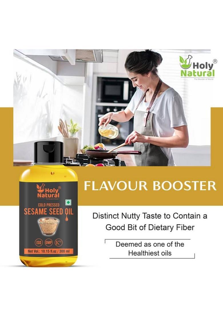 Holy Natural Organic Cold Pressed Seed Sesame Oil Plastic Bottle (300 Ml)