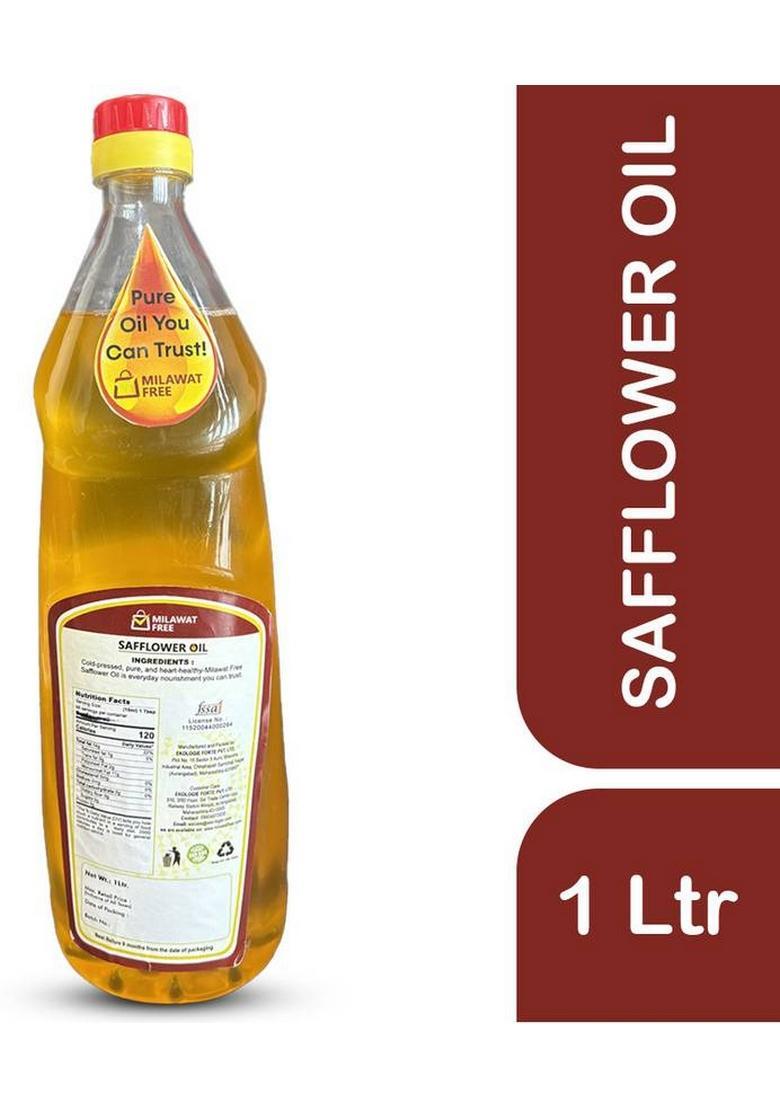 Milawat Free Safflower Oil, Vitamin E Enriched Oil Plastic Bottle (1 L)