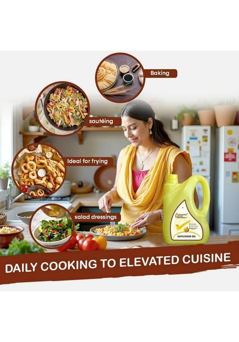 Milawat Free Safflower Oil, Vitamin E Enriched Oil Plastic Bottle (1 L)