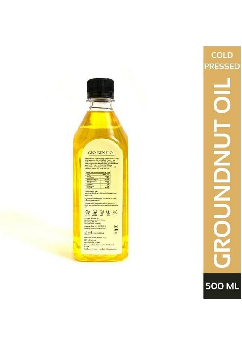 Sarvm Naturals Premium Single Origin Groundnut Oil 500 Ml Pet Bottle (500 Ml)
