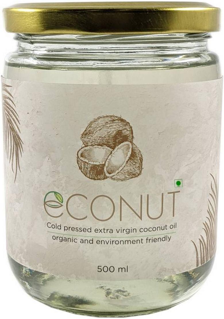 Econut Extra Virgin Coconut Oil 500 Ml Glass Bottle (500 Ml)