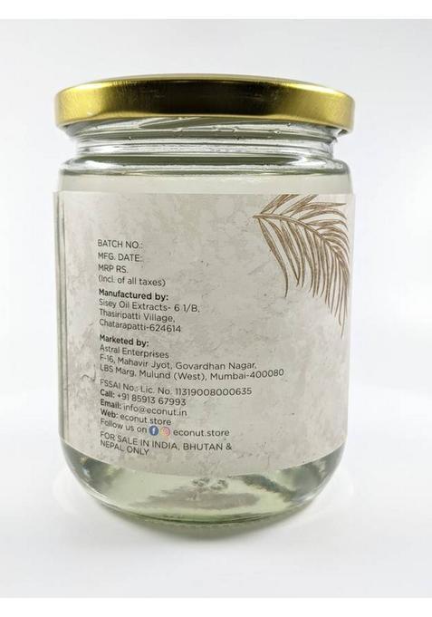 Econut Extra Virgin Coconut Oil 500 Ml Glass Bottle (500 Ml)