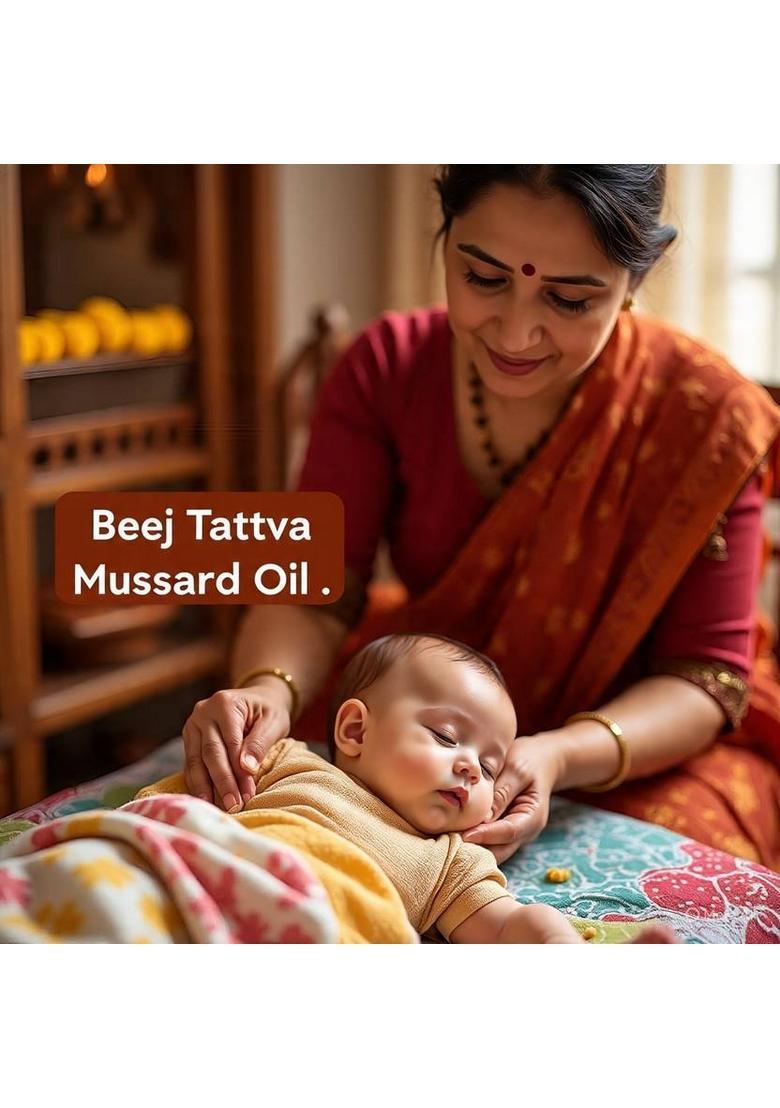 Beejtattva Wood Press Black Mustard Oil 100Ml Best For Baby Massage & Cooking Plastic Bottle (100 Ml)