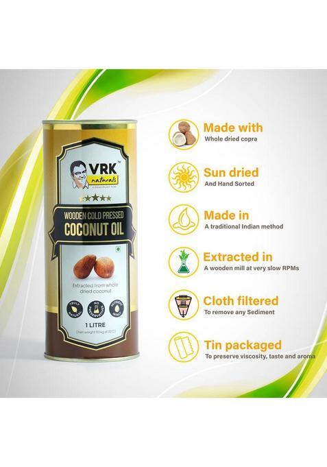 Vrk Naturals Consciously Pure Diet 1L Coconut Oil Tin (1000 Ml)