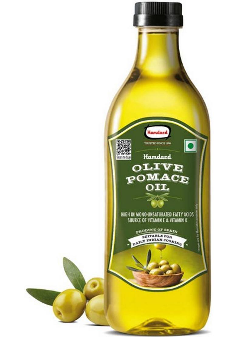 Hamdard Olive Pomace Oil 1Ltr | Suitable For Indian Cooking, Rich In Vitamin E & K Plastic Bottle (1 L)