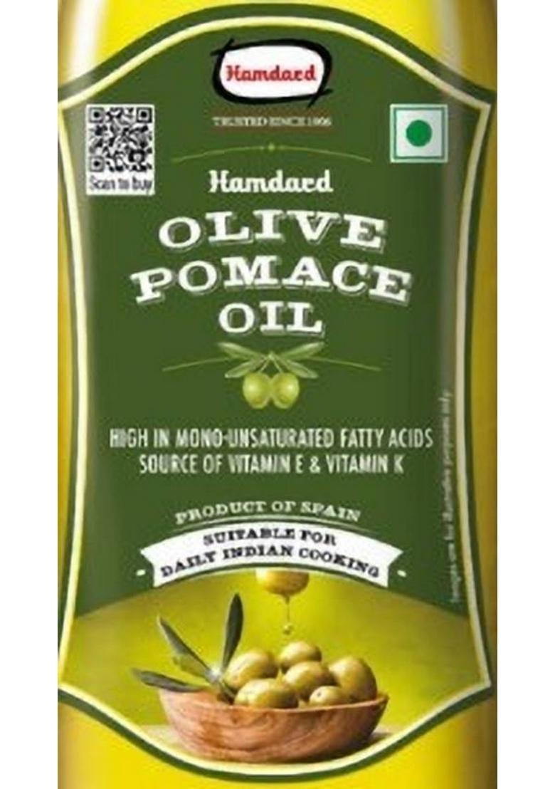 Hamdard Olive Pomace Oil 1Ltr | Suitable For Indian Cooking, Rich In Vitamin E & K Plastic Bottle (1 L)