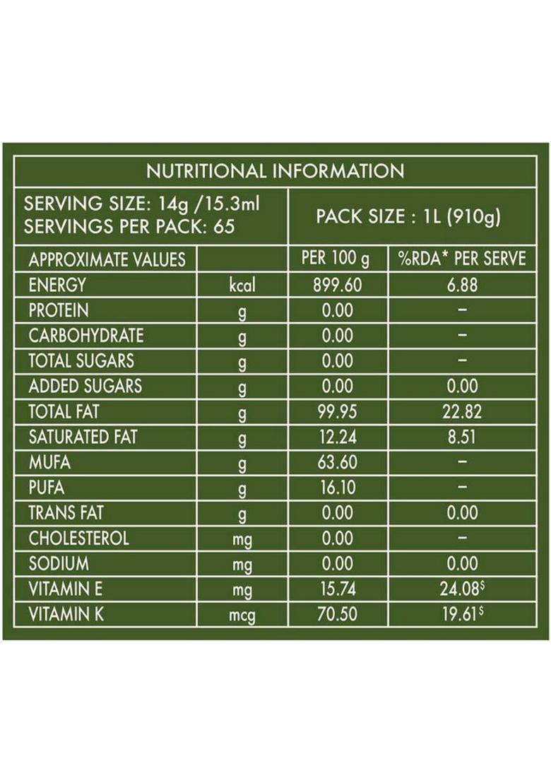 Hamdard Olive Pomace Oil 1Ltr | Suitable For Indian Cooking, Rich In Vitamin E & K Plastic Bottle (1 L)