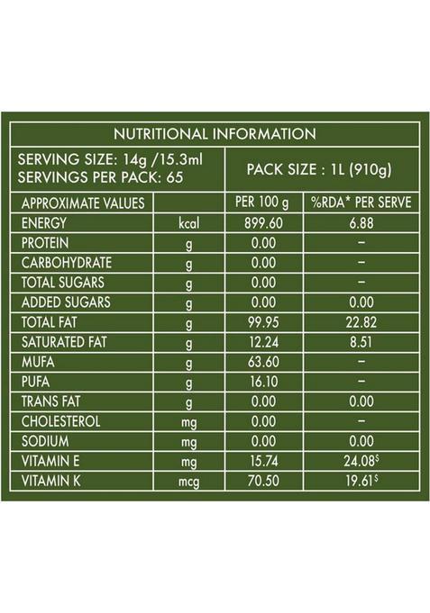 Hamdard Olive Pomace Oil 1Ltr | Suitable For Indian Cooking, Rich In Vitamin E & K Plastic Bottle (1 L)