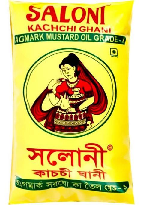 Saloni Kachi Ghani Mustard Oil Pouch (1 L)