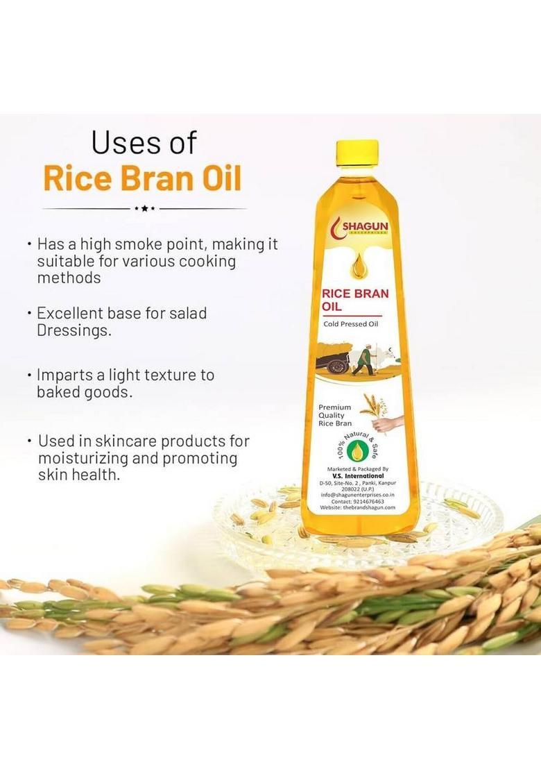 Shagun Rice Bran Oil 1 Litre | Cooking Plastic Bottle (1 L)