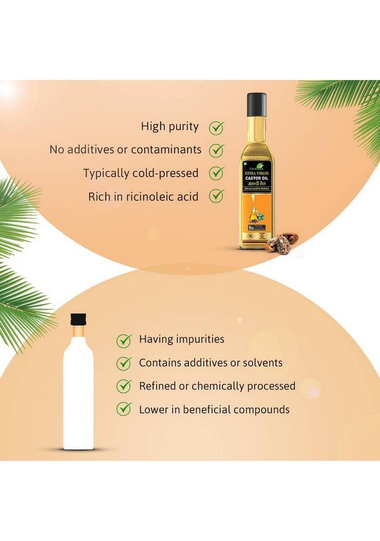 Cura Arandi Oil 200Ml | Natural Laxative Reducing Joint Pain Castor Plastic Bottle (200 Ml)