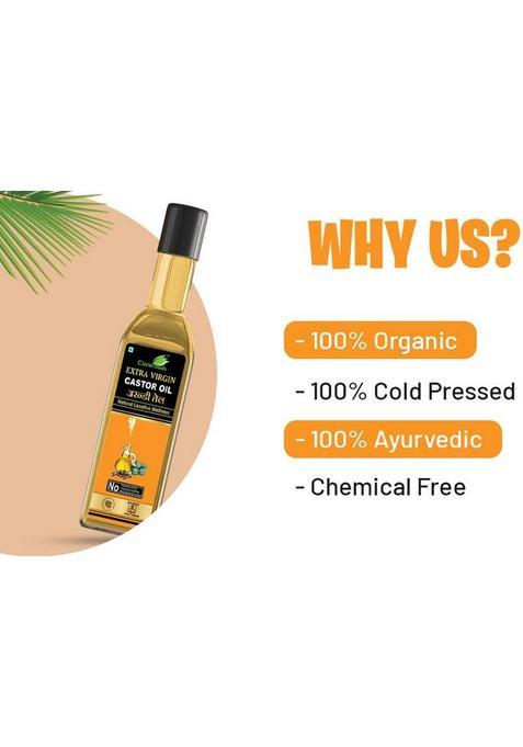 Cura Arandi Oil 200Ml | Natural Laxative Reducing Joint Pain Castor Plastic Bottle (200 Ml)