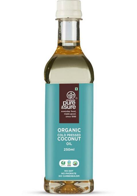 Pure & Sure Organic Cold Pressed Coconut Oil Pet Bottle (250 Ml)