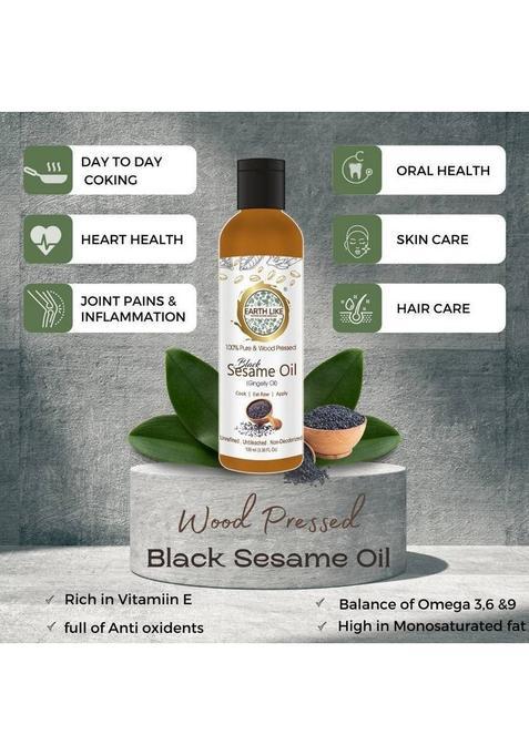 Earth Like Wood Pressed Black Sesame Oil & White Gingelly , 100Ml (Pack Of 2) Plastic Bottle (2 X 100 Ml)
