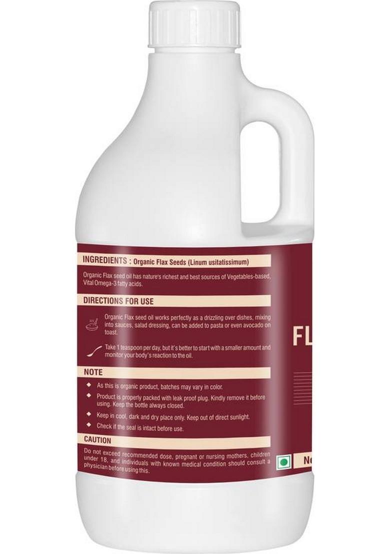 Holy Natural Organic Flax Seed Oil (1000Ml) Flaxseed Plastic Bottle (1000 Ml)