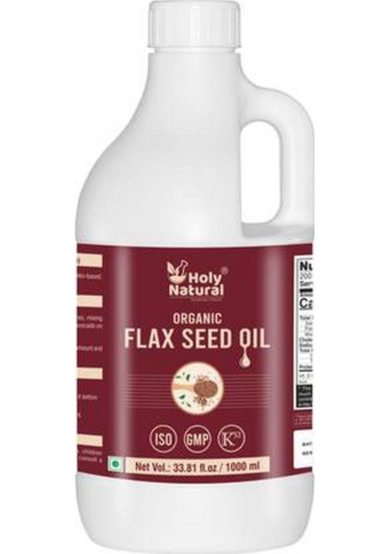Holy Natural Organic Flax Seed Oil (1000Ml) Flaxseed Plastic Bottle (1000 Ml)