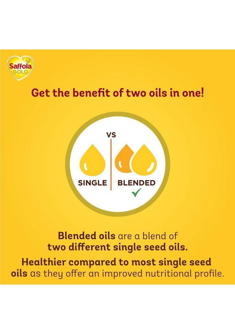 Saffola Gold Refined Oil 1000Ml Pack Of 1 Rice Bran Pouch (1000 Ml)