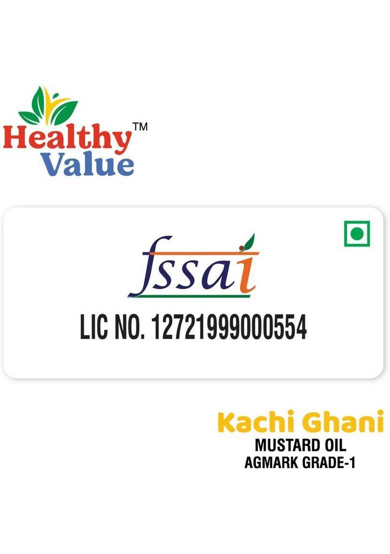 Healthy Value Kachi Ghani Pure Mustard Oil/Sarson Tel 1 Litre | Oil Pet Bottle (1 L)