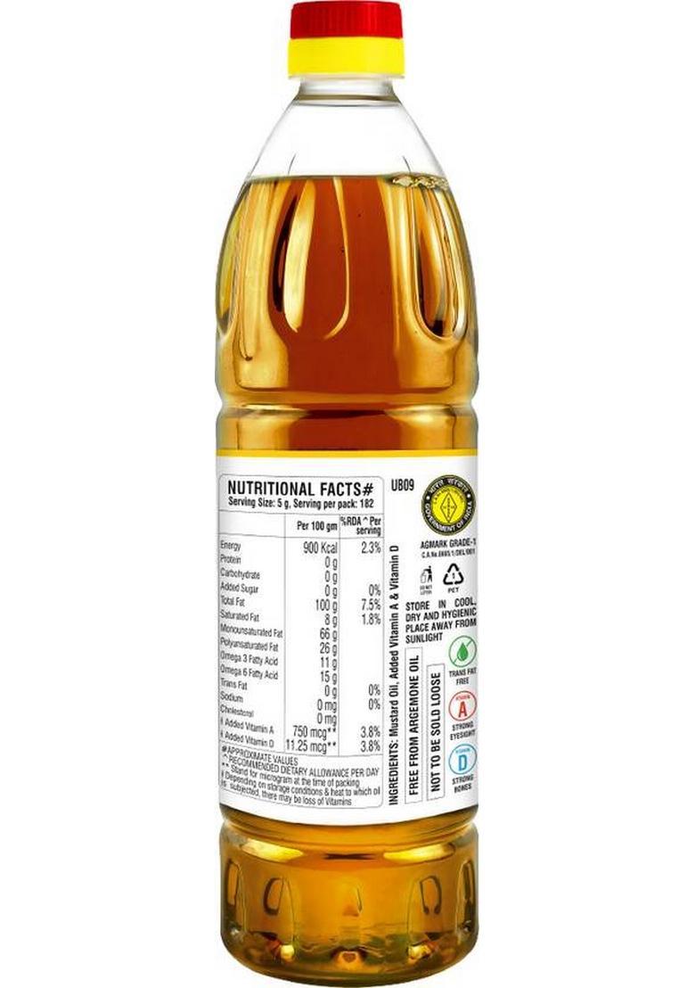 Healthy Value Kachi Ghani Pure Mustard Oil/Sarson Tel 1 Litre | Oil Pet Bottle (1 L)