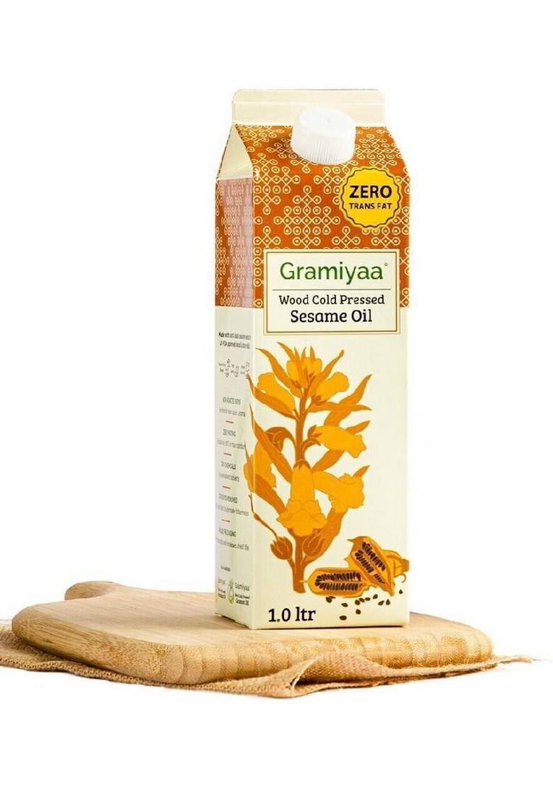 Gramiyaa Wood Cold Pressed Black Sesame Oil(Gingelly)-1Ltr-Marachekku Oil/Kachi Ghani Oil Tetrapack (1 L)