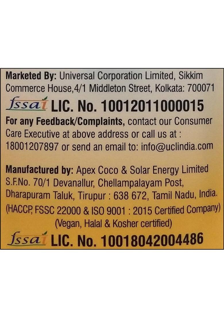 Disano Cold Pressed Coconut Oil Plastic Bottle (1 L)