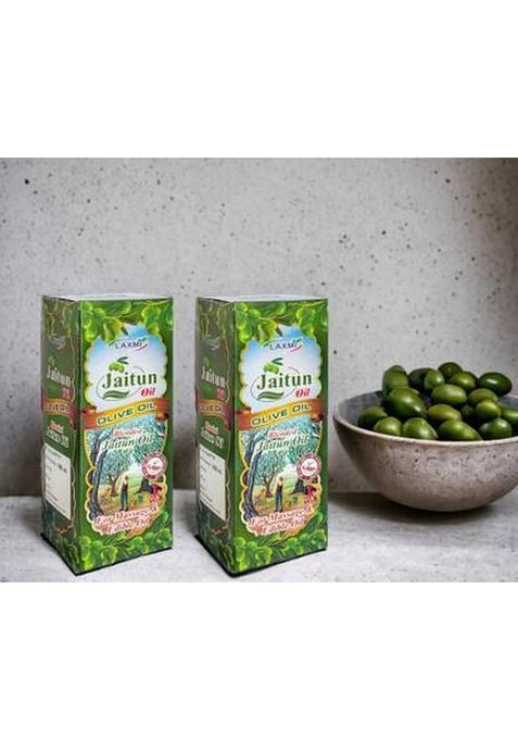 Laxmi Olive Oil Jaitun Tail Edible Moisturizes Skin, Fights Signs Of Aging, Improves Skin Health, Keeps Hair Healthy, Helps Remove Makeup Plastic Bottle (2 X 100 Ml)