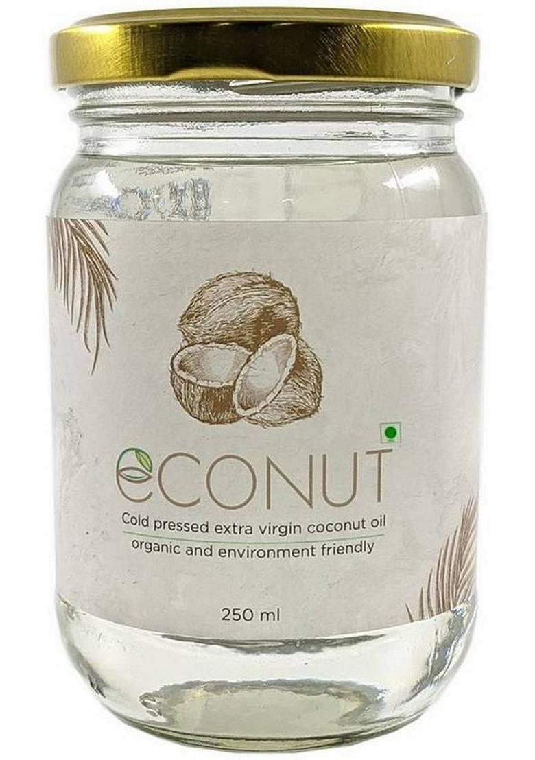 Econut Extra Virgin Coconut Oil 250 Ml Glass Bottle (250 Ml)