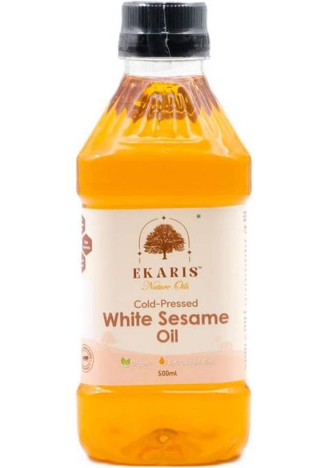 Ekaris Organic Cold Pressed White Sesame Oil Plastic Bottle (500 Ml)
