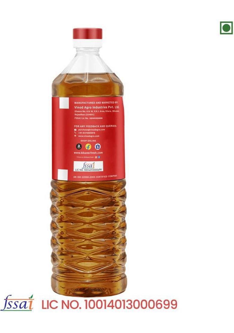 Bikaner Fresh Kachi Ghani Mustard Oil 1 Litre Bottle Plastic (910 G)