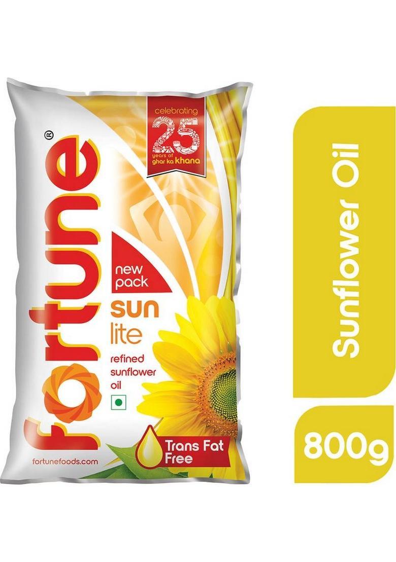 Fortune Sunlite Refined Sunflower Oil Pouch (800 G)